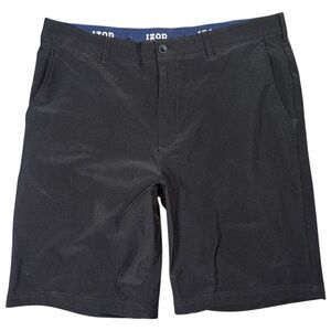 IZOD Golf Men’s 10” Flat Front Straight Performance Shorts Black Size 36